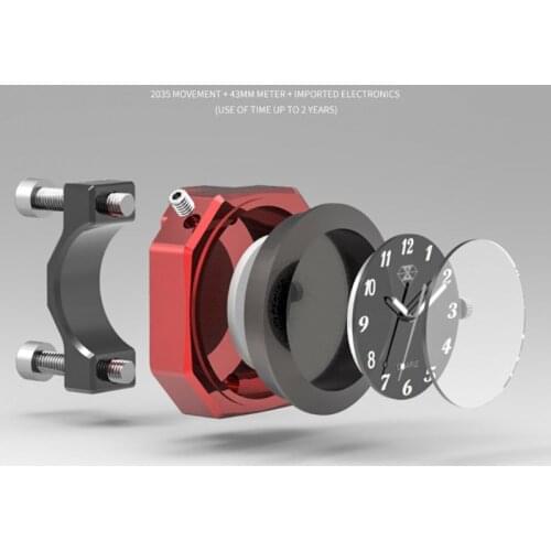 Aluminum Alloy Motorcycle Luminous Handlebar Mount Clock Watch Thermometer Q39F