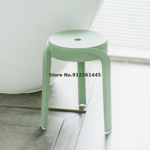 Furniture Plastic Stool Thicken Nordic Dining Home Dining Stool Creative Stacking Restaurant Waiting Seat Stool Stool