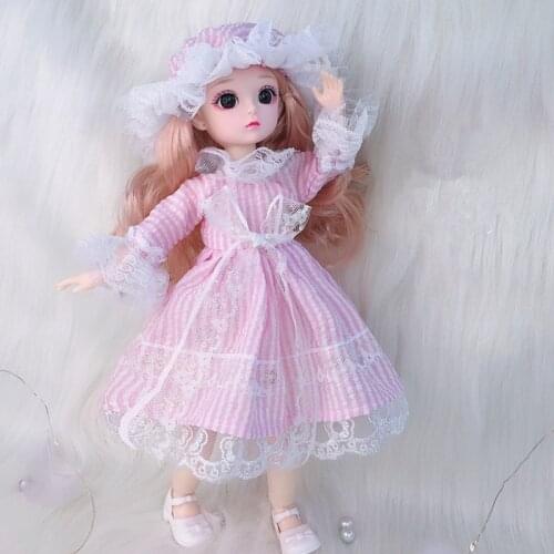1/6 Doll Lace Dress Suit 28cm Baby Dolls Accessories Clothes Plush Rabbit with Hat Fit To 10-12inch Doll