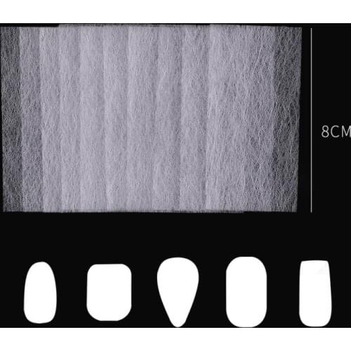 10/20Pcs Nail Art Non-woven Silk Fiberglass Gel Tips Extension Fiber Kit Lot UK