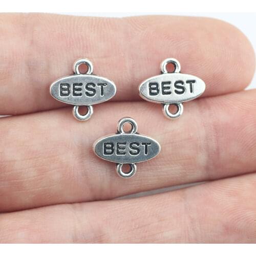 Newest 30Pieces 12*13mm Mixed Alloy Antique Silver Color Best Alphabet Charms Connector Pendant Accessory For DIY Jewelry Making