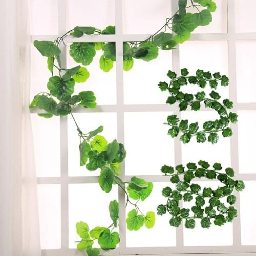 5/12Pcs 2.3M Long Artificial Plants Green Ivy Leaves Vine Fake Parthenocissus Foliage Leaves Home Wedding Bar hanging plants
