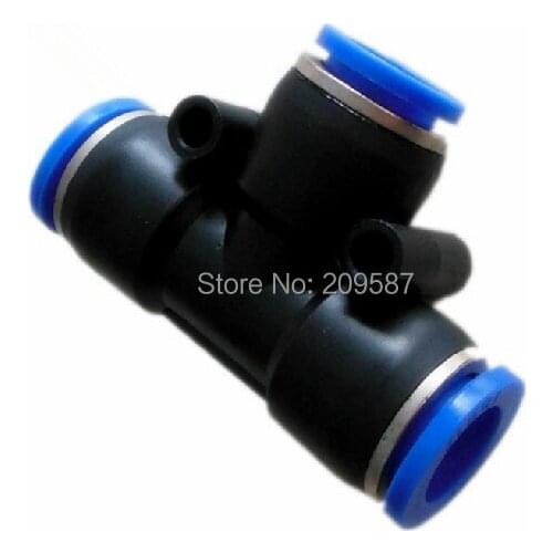 50Pcs 6mm to 6mm 3 Ways Push in One Touch Tee Shaped Quick Fittings