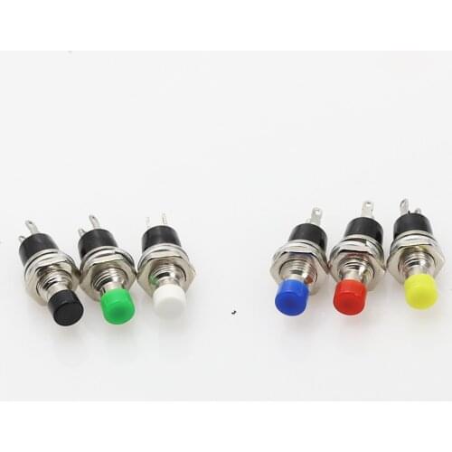 6pcs PBS-110 7MM Momentary Push button Switch Press the reset switch Momentary On Off Push Button Micro SwitchNormally Open NO