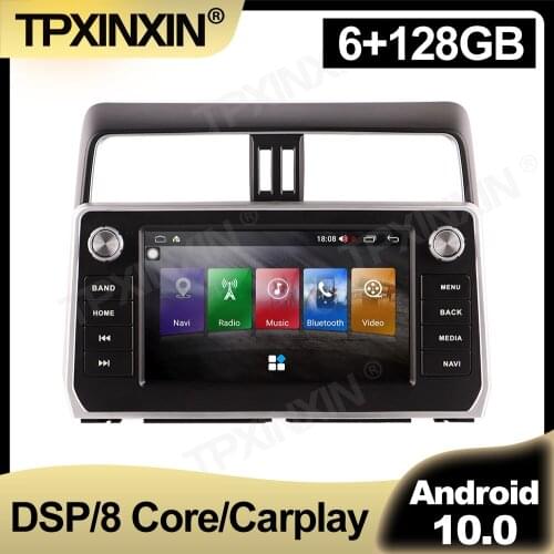 128GB Android 10 Car Radio For Toyota Prado 2018 - 2020 Multimedia Auto Video DVD Player Navigation Stereo GPS 2 din Accessories