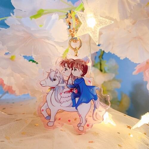 Cosmile Detective Conan Shinichi Mouri Ran Acrylic Keychain Wallet Keyring Stand 2pcs Creative gift limited cosplay