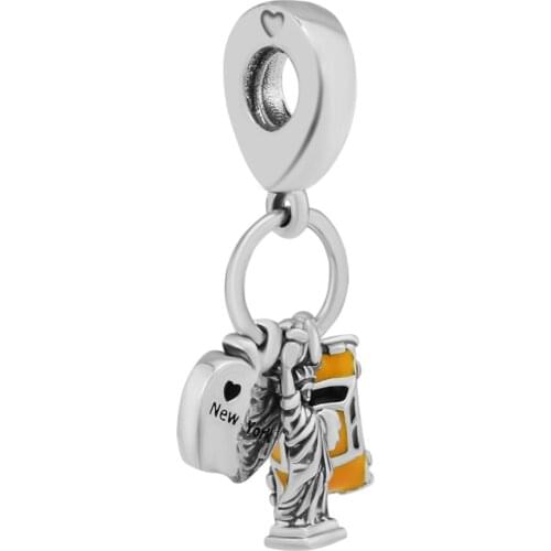 Beads 925 Sterling Silver New York Highlights Dangle Charm Fit Charms Bracelets DIY Jewelry for Women Men Gift 02775