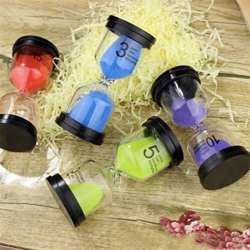 6 pcs Hourglass Sand Clock Watch Sandglass Timing Gift for Kids Home Decoration 1/3/5/10/15/30 Minutes sablier Stand Timer