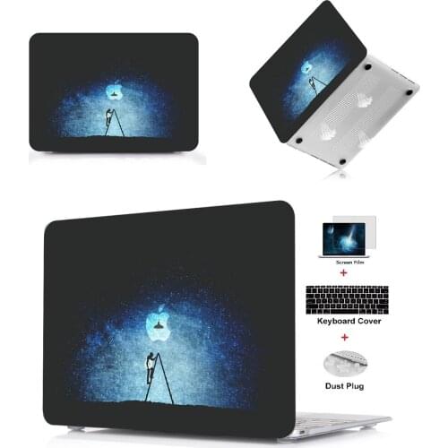 4in1 Tablet shell pouch color Printing Hard Case Cover For Apple Macbook Pro Retina Touch Bar Air 11.6 12 13 13.3 15 15.4 inch