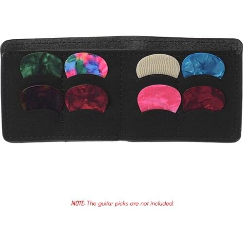 Wallet Style Guitar Picks Holder Case Bag 8pcs Picks Capacity Microfiber PU Leather Magnetic Lock String Instrument Accessories