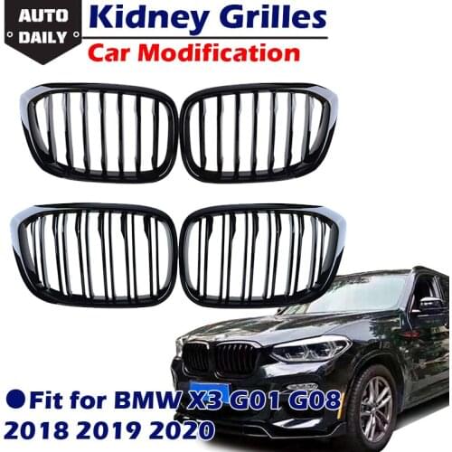 Black Kidney Grille Front Bumper Racing Grill Fit For BMW G01 G08 2018-2020 ,Car Accessories Replacement Part
