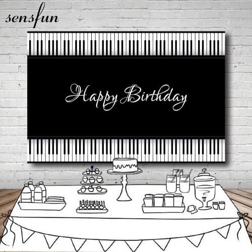 Sensfun Black And White Piano Keys Backdrops For Photography Musical Instrument Lover Background Photo Studio Customized Banner