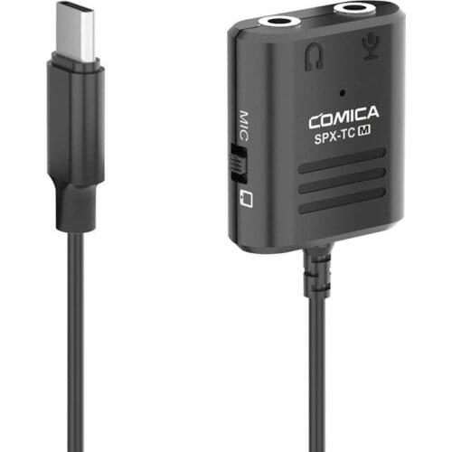 Comica CVM-SPX-TC USB Type C to 3.5mm Audio Adapter,with Mic Or Phone Monitoring,USB C Trrs Adapte for Huawei Samsung Google Etc