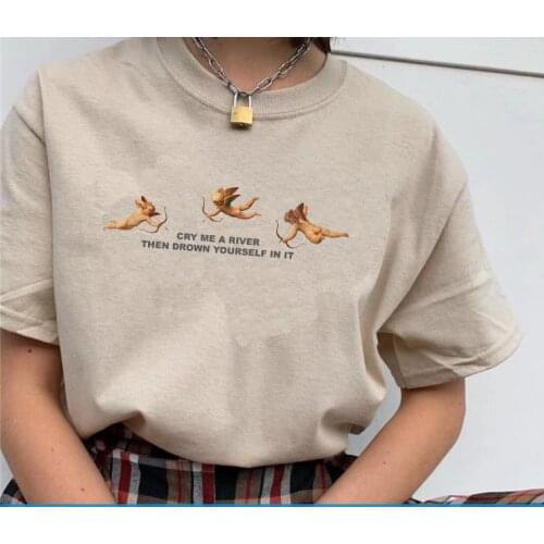 HAHAYULE-JBH All Kinds of Angels Kawaii T-shirt Summer Kawaii Angel Tshirt Angle Series Graphic Tee Korean Fashion Cotton