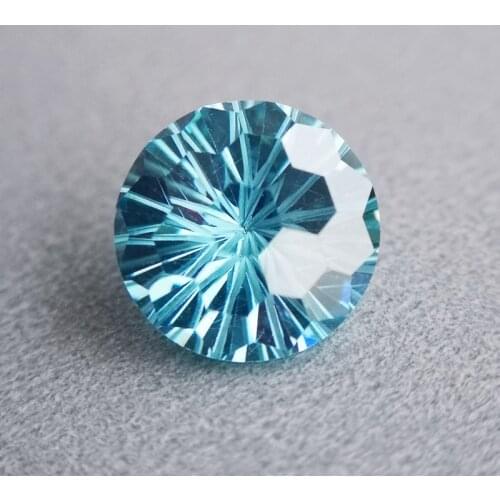Fireworks cut faceted created Aquamarine gemstone round beads for jewelry making DIY gem stone loose gemstones AAA top quality