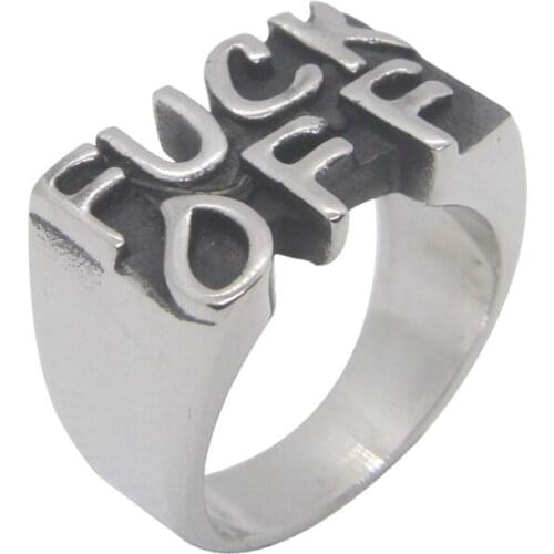 Drop Ship F-OFF Ring 316L Stainless Steel Special New Letters Ring