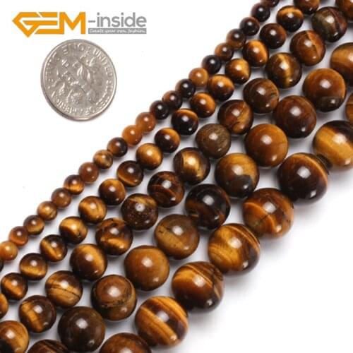 2mm 3mm 4mm-18mm Round Tiger Eye Stone Beads Natural Stone Beads DIY Loose Beads For Bracelet Making Strand 15" Wholesale