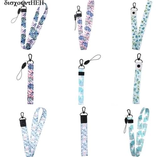 Cute Cat Bamboo Lanyard Neck Strap for keys ID Card Mobile Phone Straps for USB Badge Holder DIY Hang Rope Strap