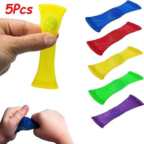 Marbles Ball Sensory Toys Autism ADHD Anxiety Therapy Toys OCD Stress Relief Hand Fidget Toys Braided Mesh Easy Bend With Marble