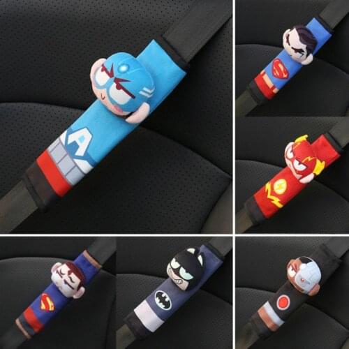 Cartoon Super Hero Automobiles Seat Belts Padding Car Shoulder Protector Pad Auto Safety Seat Belt Cover Kids Cute