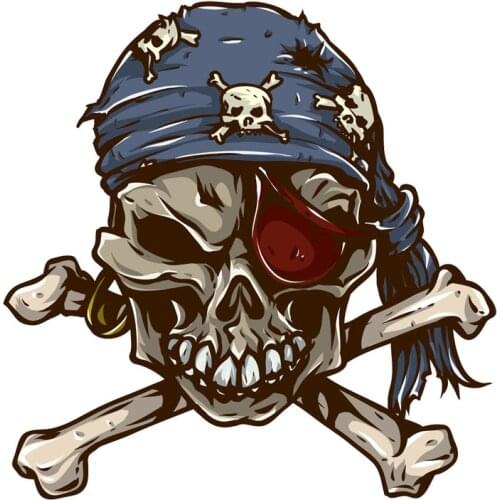 Dawasaru Funny Pirate Skull Car Sticker Waterproof Decal Laptop Suitcase Guitar Truck Motorcycle Auto Accessories PVC,15cm*14cm