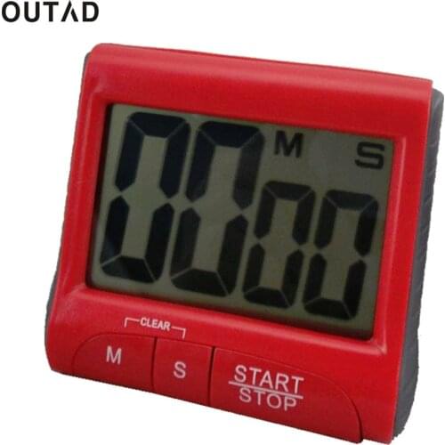 OUTAD New Large LCD Digital Kitchen Timer Count-Down Up Clock Loud Alarm red