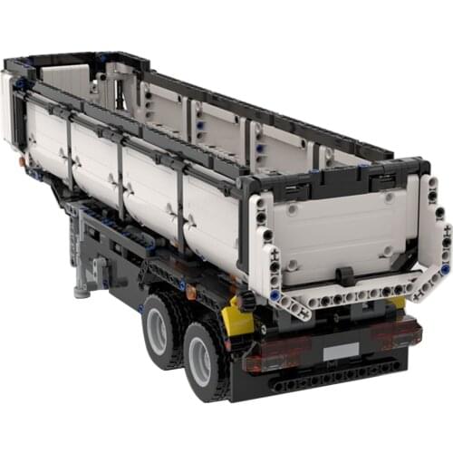 Customized)1297Pcs Dump Truck Trailer Model Bricks Small Particle DIY Building Block Model-MOC-41970