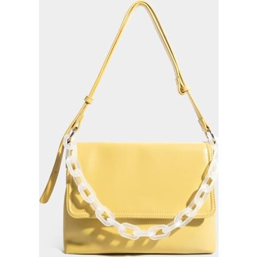 Casual Large Capacity Women Bag 2021 Handbags Purse Design Lady Shoulder Bags Acrylic Chain Day Clutch Pu Leather Underarm Bags