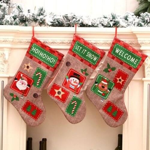 Merry Christmas Ornament Candy Stocking Sack New Year 2022 Christmas Decorations for Home Xmas Kids Gifts Navidad 2021 Noel Gift
