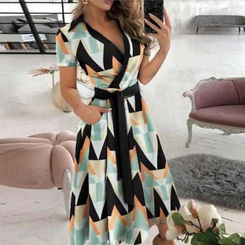 Sexy Dresses Woman Summer Fashion Print V-Neck Lacing Slim Body Wrap Hips Long Dress Evening Elegent Party Prom Formal Sundress
