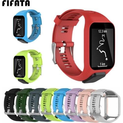 FIFATA Silicone Band Sport Wrist Strap Bracelet For Tomtom Runner 3/2/Adventurer/Golfer 2/Spark/3 Music Smart Watch Wristband