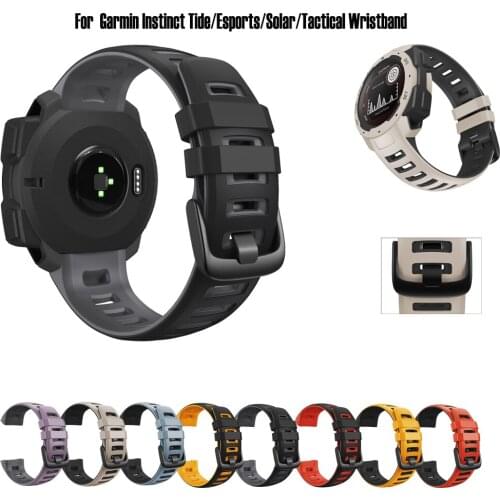 Silicone Watch Band Wrist Strap for Garmin Instinct Instinct Tide/Esports/Solar/Tactical Smart Watch Replacement Band Wristband