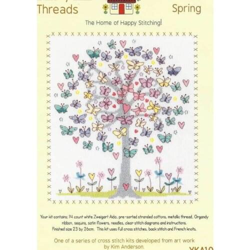 Top mm Rabbit and fox with love cross stitch kit Animal cotton thread Love lock canvas stitching embroidery Bothy Threads