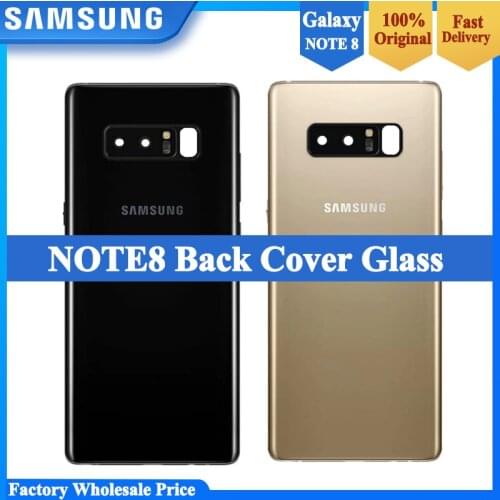 Note8 Rear Battery Door Case For Samsung Galaxy Note 8 N950 N950F N9500 Back Glass Housing Cover Adhesive +Camera Glass Lens