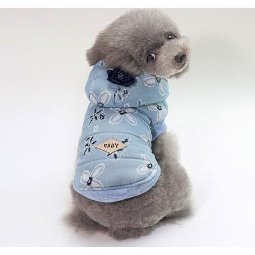 2020 Winter Dog Clothes Printed Cotton Thicken Warm Pet Coat French Bulldog Teddy Dogs For Small Medium Pets Puppy Costume