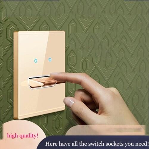 1 2 3 4 Gang 1 2 Way Black Tempered Glass Reset Toggle Switch Retro Hotel Creative Switch France Germany UKSocket AC 110-250V