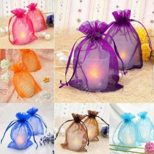 10pcs 13*18cm Drawstring Multicolor Organza Wedding Candy Biscuit Drawstring Pocket Wedding Party Gift Bag Sieraden Pouch