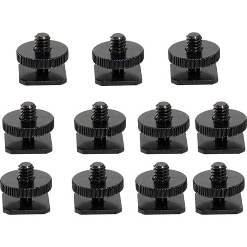 10 Packs) Hot Shoe to 1/4 Adapter, Camera Hot Shoe Mount Adapter, Flash Shoe to 1/4"-20 Male Post Adapter