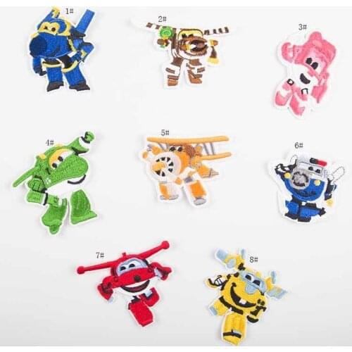 100pcs/lot Embroidery Patch Cartoon car flying robot Clothing Decoration Sewing Accessory craft Diy Iron Heat Transfer Applique