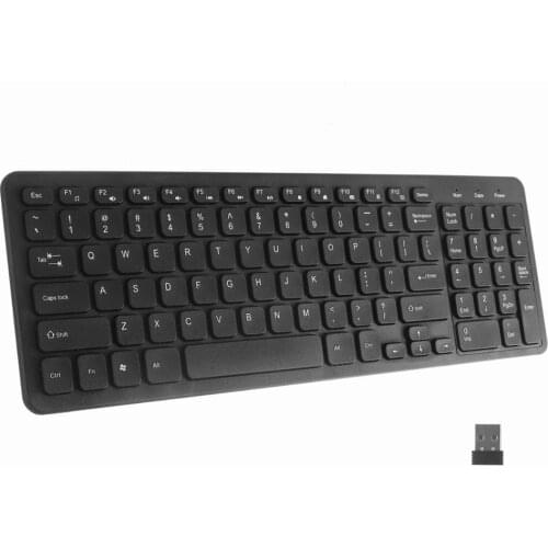 2.4G Wireless Keyboard Ultra-Slim Portable Computer Mechanical Keybord For Iphone Ipad Android Tablet PC Phone English Black