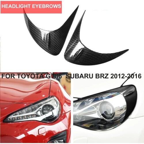 2PCS Car Styling Real Carbon Fiber Headlight Eyebrow Eyelids For Toyota GT86 Subaru BRZ 2012-2016 Exterior Moulding Accessories