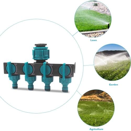 4 Way Hose Splitters Irrigation Adapter Quick Coupling for 1/2 3/4 1 inch Tap Faucet Hose Connector Homebrew Watering Tubing