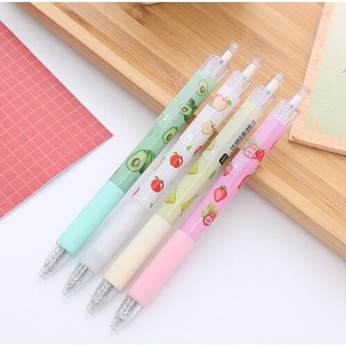 50PCS Cute Fruit Press Gel Pen Creative Stationery Students Press Water Pen Office Signature Pen Cute School Supplies