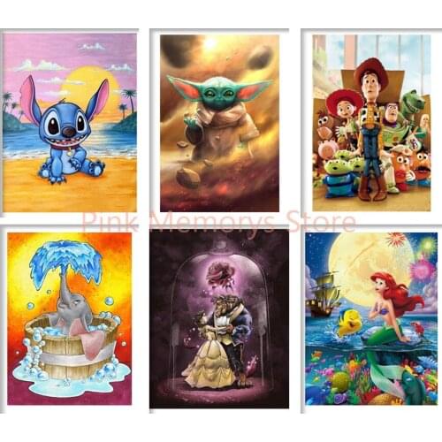 5D Diy Square Round Diamond Painting Stitch Mermaid Cross Stitch Kit Cartoon Character Embroidery Diamond Mosaic Gift