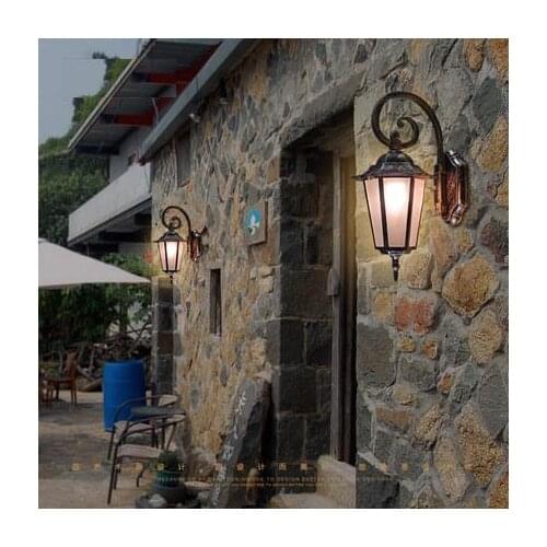 American Decor Retro LED Wall lamp Outdoor Wall Sconce Lighting Simple Waterproof Garden Wall Light Glass Porch Lights Lampara