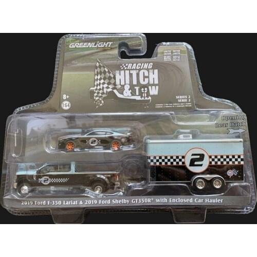 GreenLight cars 1/64 2019 Ford f-350 lariat & ford shelby GT350R with Endosed Car Collection of the gulf Car Model Toy Gift