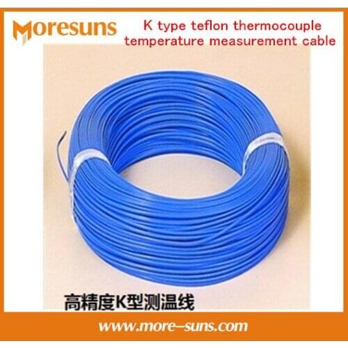 Free Ship 20M/lot K type four fluorineTHERMO-COUPLE WIRE K type thermocouple temperature measurement cable 2 * 0.3 mm