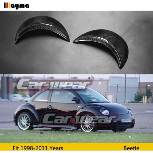 Carbon fiber headlight cover eyelid For VW Beetle 1.8 2.0 1998 - 2011 beetle decoration Fiber glass front lamp eyebrow sticker