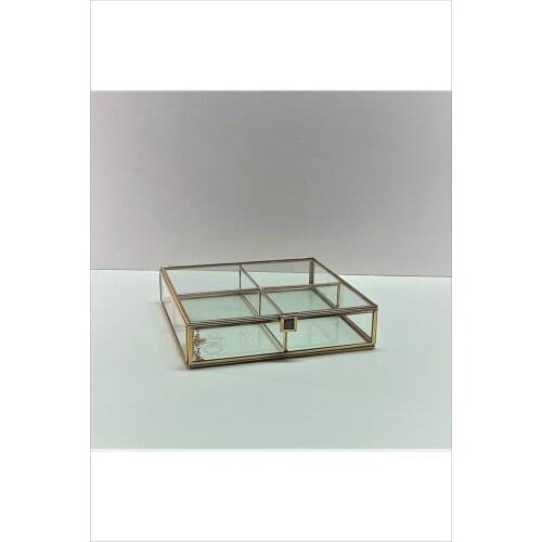 Four Compartments 22x22cm Makeup Organizer Lilac Cosmetic Storage Desktop Sundries Jewelry Storage Box Lipstick Holder