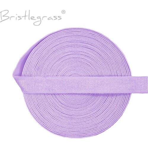 BRISTLEGRASS 2 5 Yard 3/8" 10mm Solid Shiny Non-foldover Elastics Spandex Satin Band Headband Bra Strap Lingerie DIY Sewing Trim